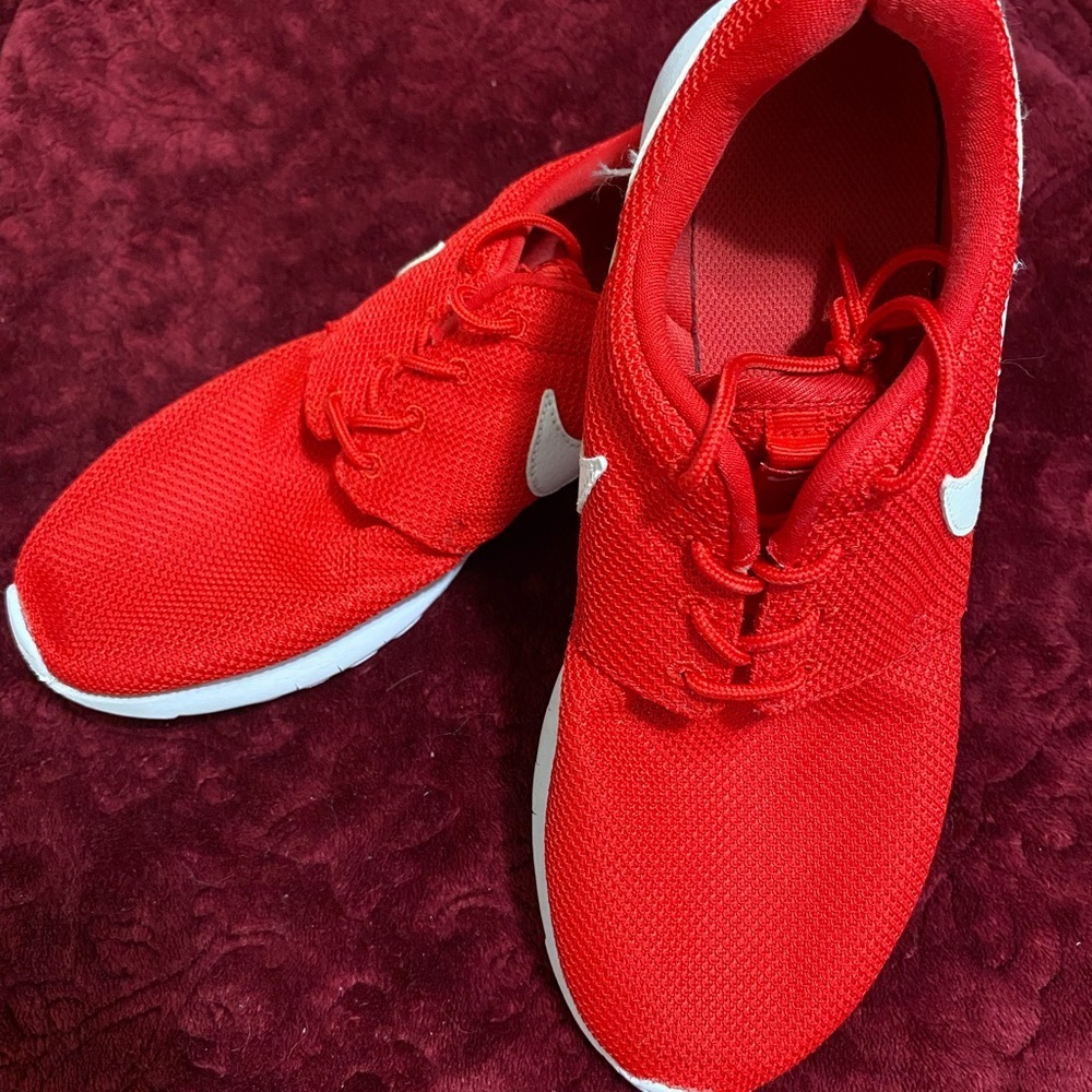 Nike Bold Red Athletic Shoes
Size 7Y  or 8.5 in women’s. 
In great shape! - Picture 4 of 5